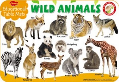 Educational Table Mats Wild Animals